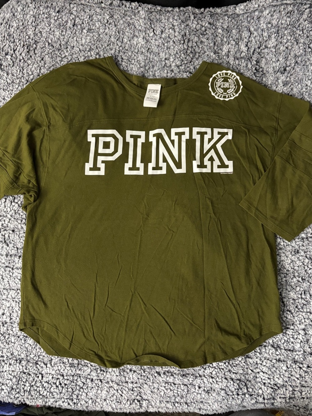 PINK Victoria's Secret Olive Long Sleeve Top